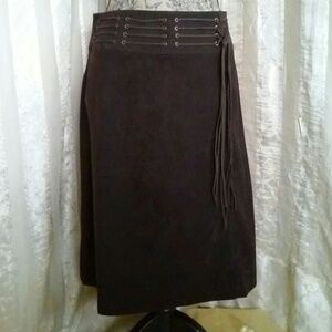 Exact Change Women's Faux Suede Boho Skirt